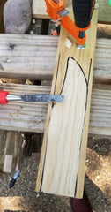 interior of sheath after wood has been chiseled out