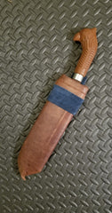 Final product! Leather bound wooden sheath for a parang