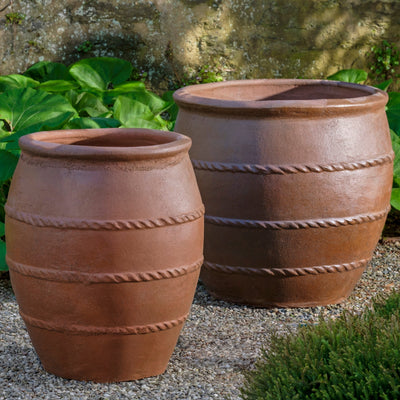 Campania 6480-2402 Madera Tall Planter - Terra Cotta 2-Piece Set