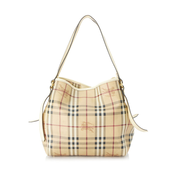 Burberry Canterbury Bow Tote Haymarket Coated Canvas and Leather