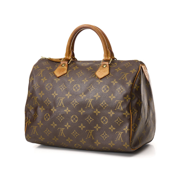 louis vuitton monogram speedy 25 - Top of Zipper closure - Gold hardware -  Adjustable handle - The front of Gold metal …