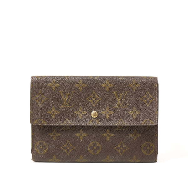 Alexandra Long Flap Wallet in Monogram coated canvas, Gold Hardware