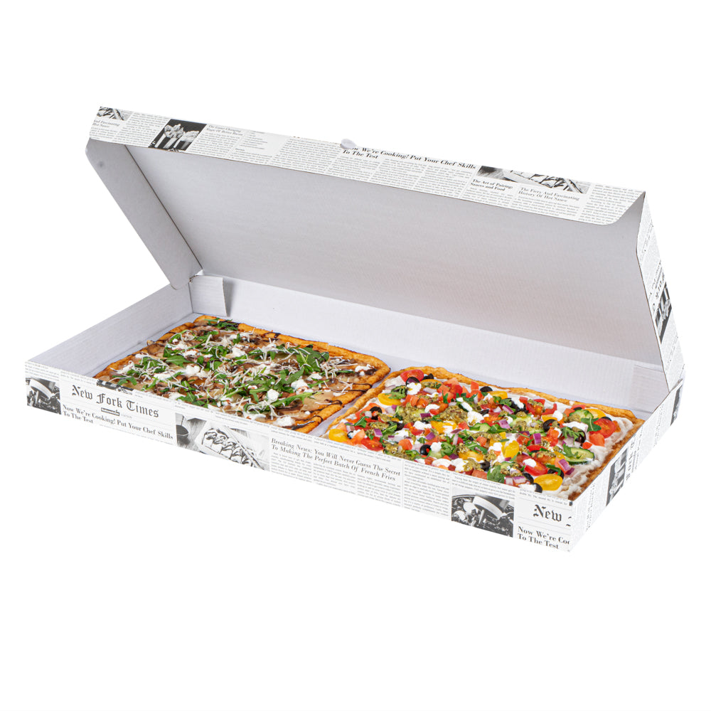 Eco Pie Newsprint and White Paper Corrugated Flatbread Box - 14