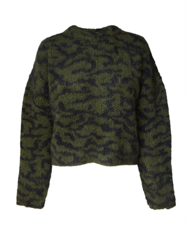 FRAME Abstract Jacquard Crew Neck Sweater