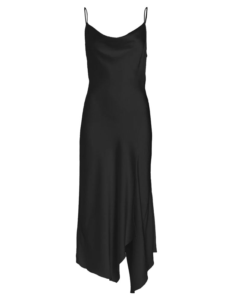 JONATHAN SIMKHAI Nellie Classic Wovens Cowl Slip Dress in Black ...