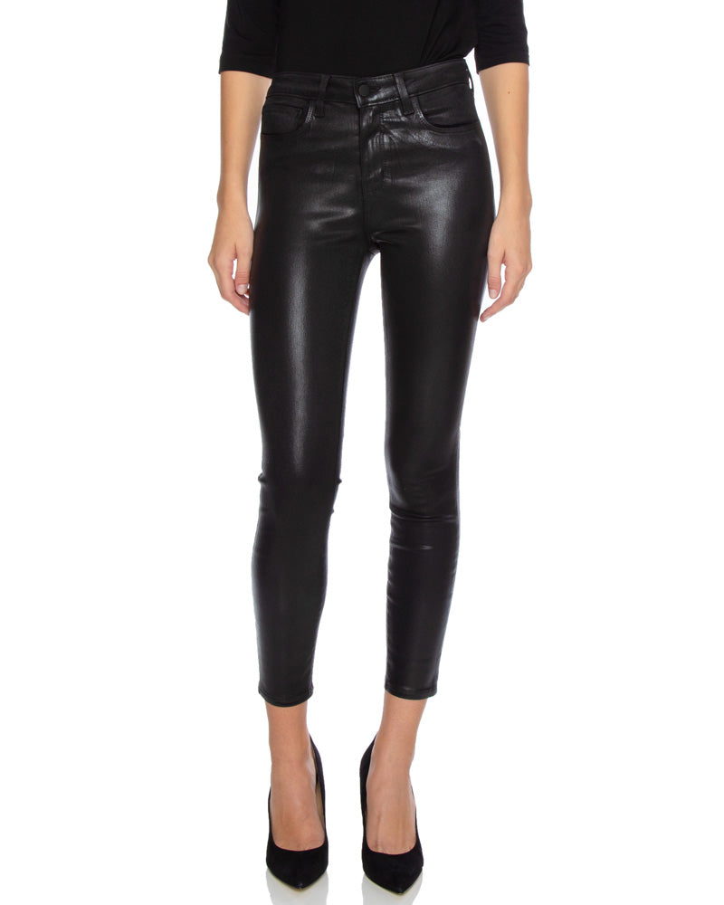 L'AGENCE Margot High Rise Skinny Jeans in Black Coated – Le Box Blanc