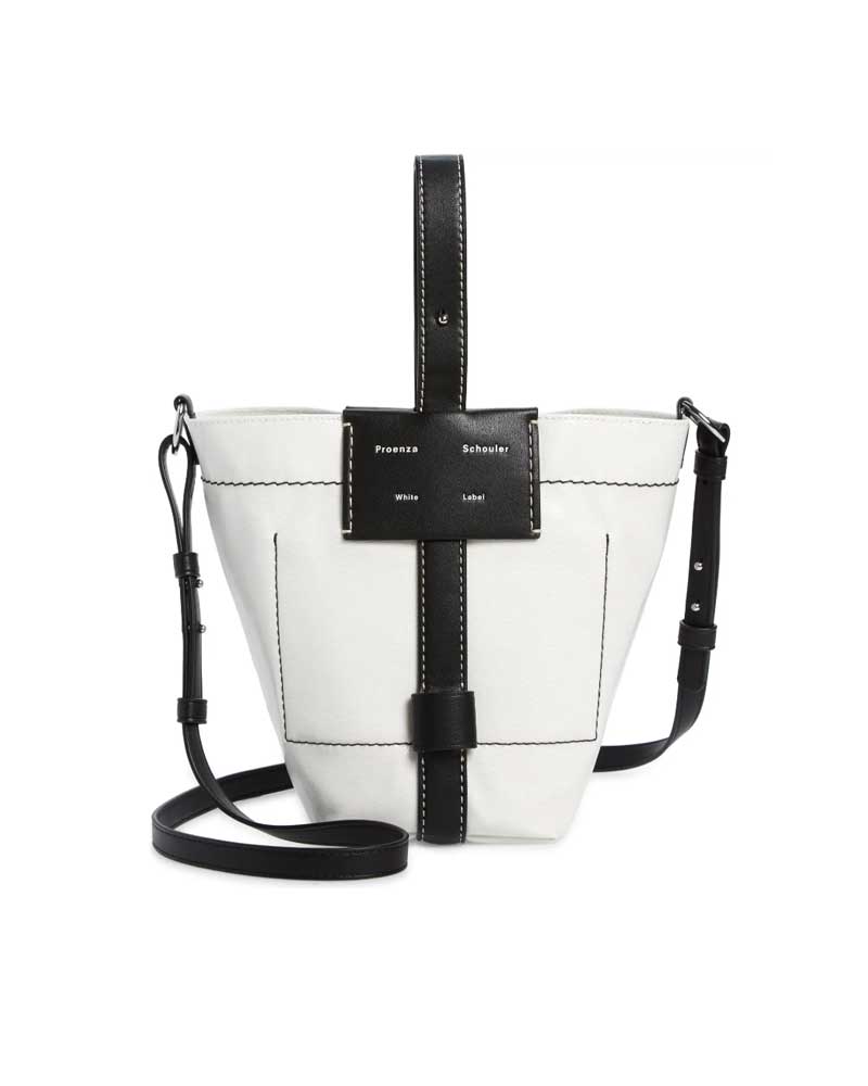 Small Sullivan Coated Canvas Bucket Bag in Off White - 20% OFF NEW SEASON