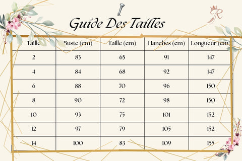 tableau des tailles 1