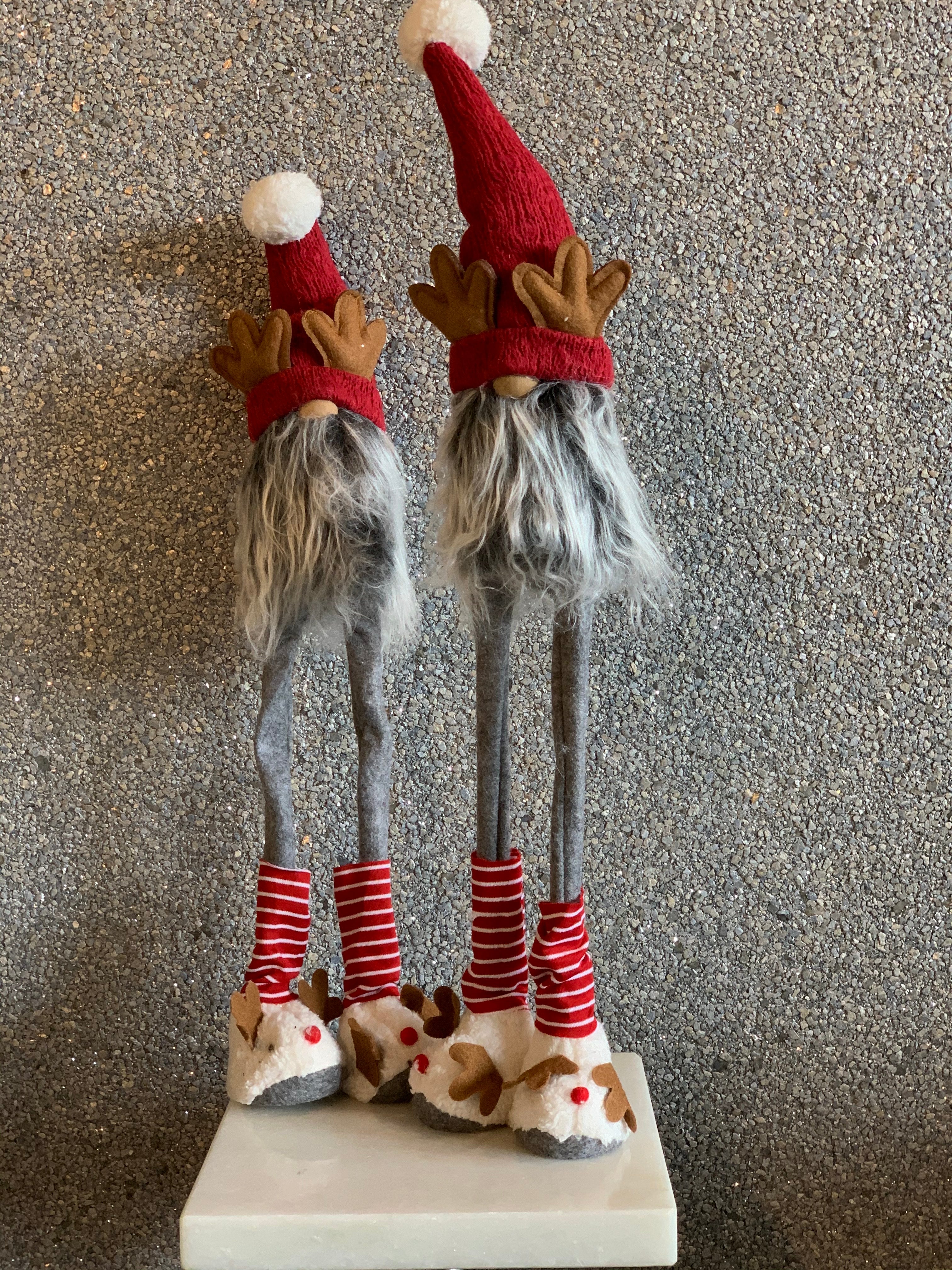 SET OF 2 STANDING GNOMES WITH ANTLERS