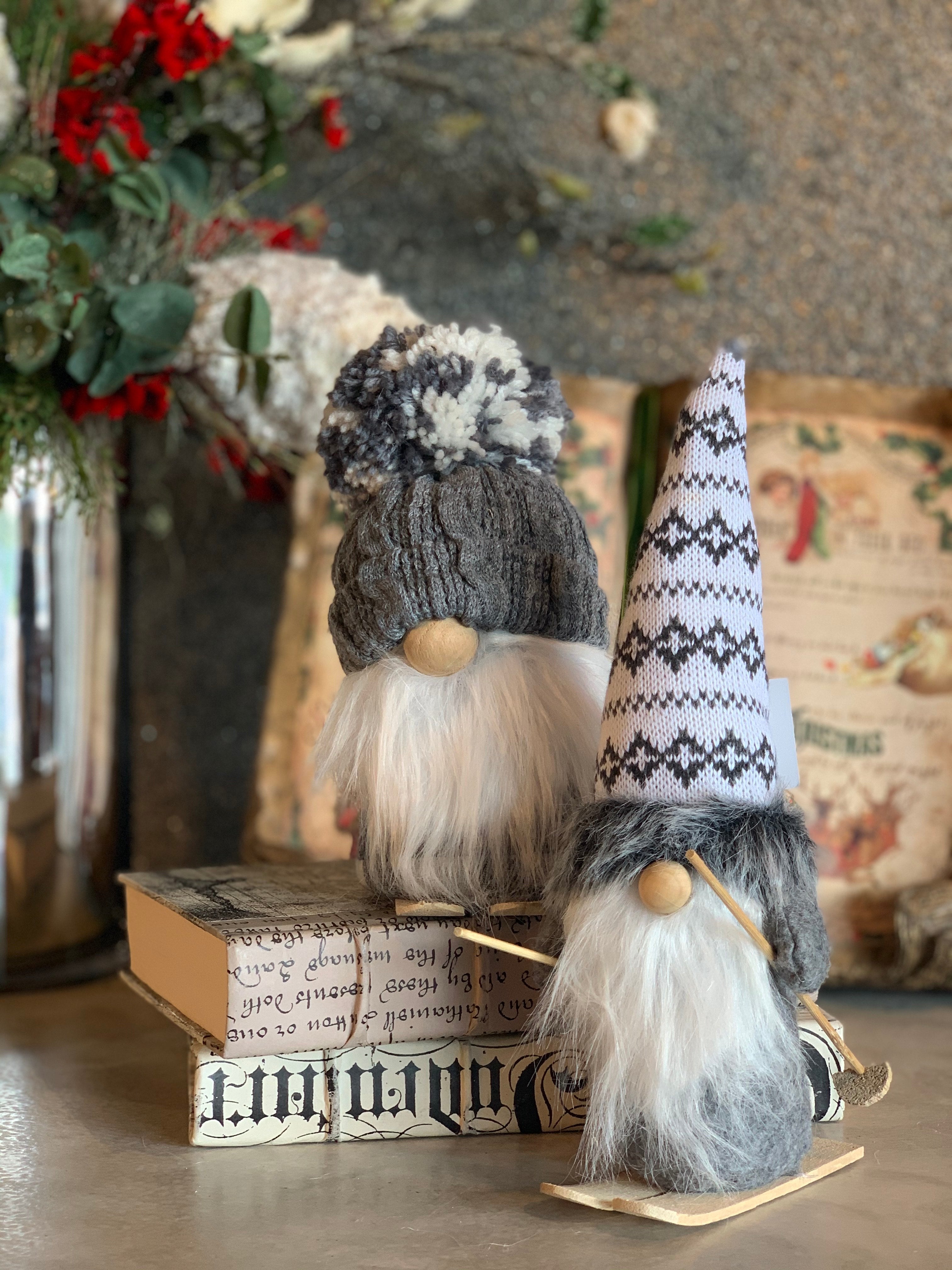 SET OF 2 GNOMES WITH SKIS