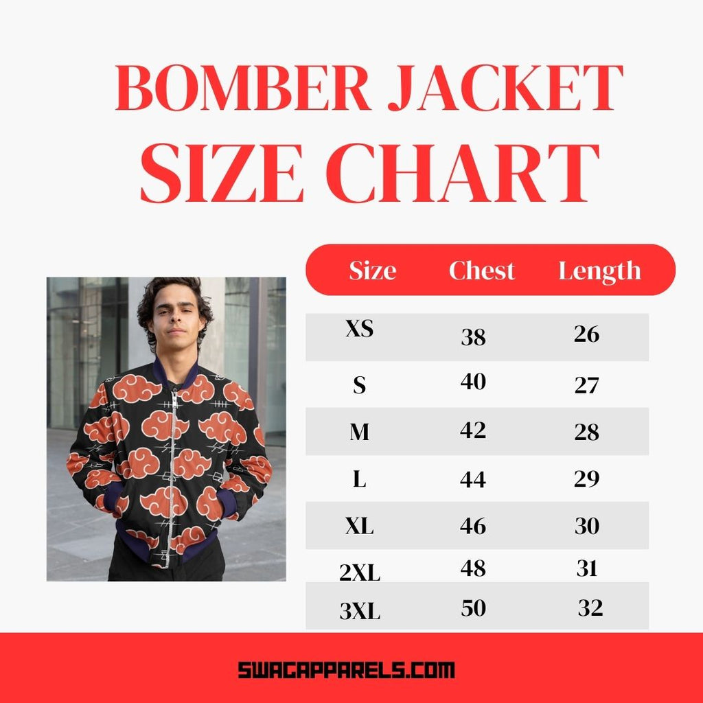 bomber jacket size chart