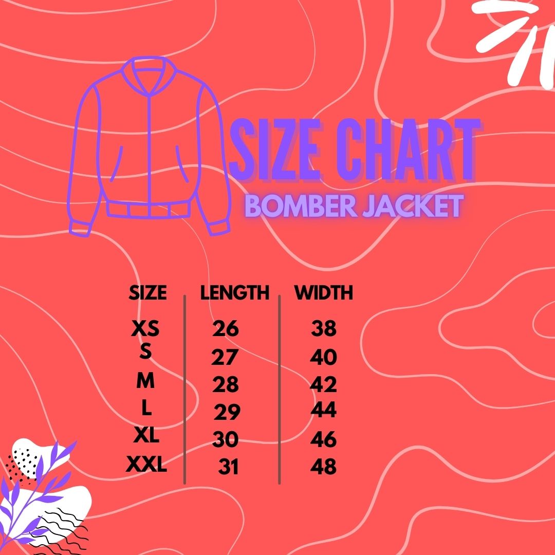 bomber jacket size chart
