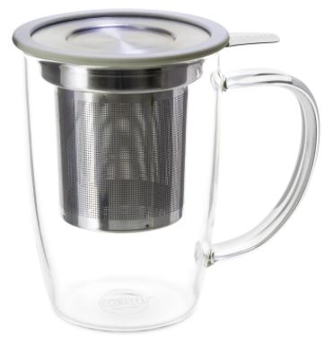 FORLIFE Mist Iced Tea Jug with Basket Infuser 68-Ounce White