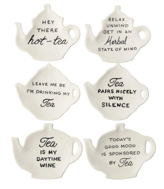 Shop Hand-Stamped Teacup with Tea Bag Holder - Anara Lifestyle