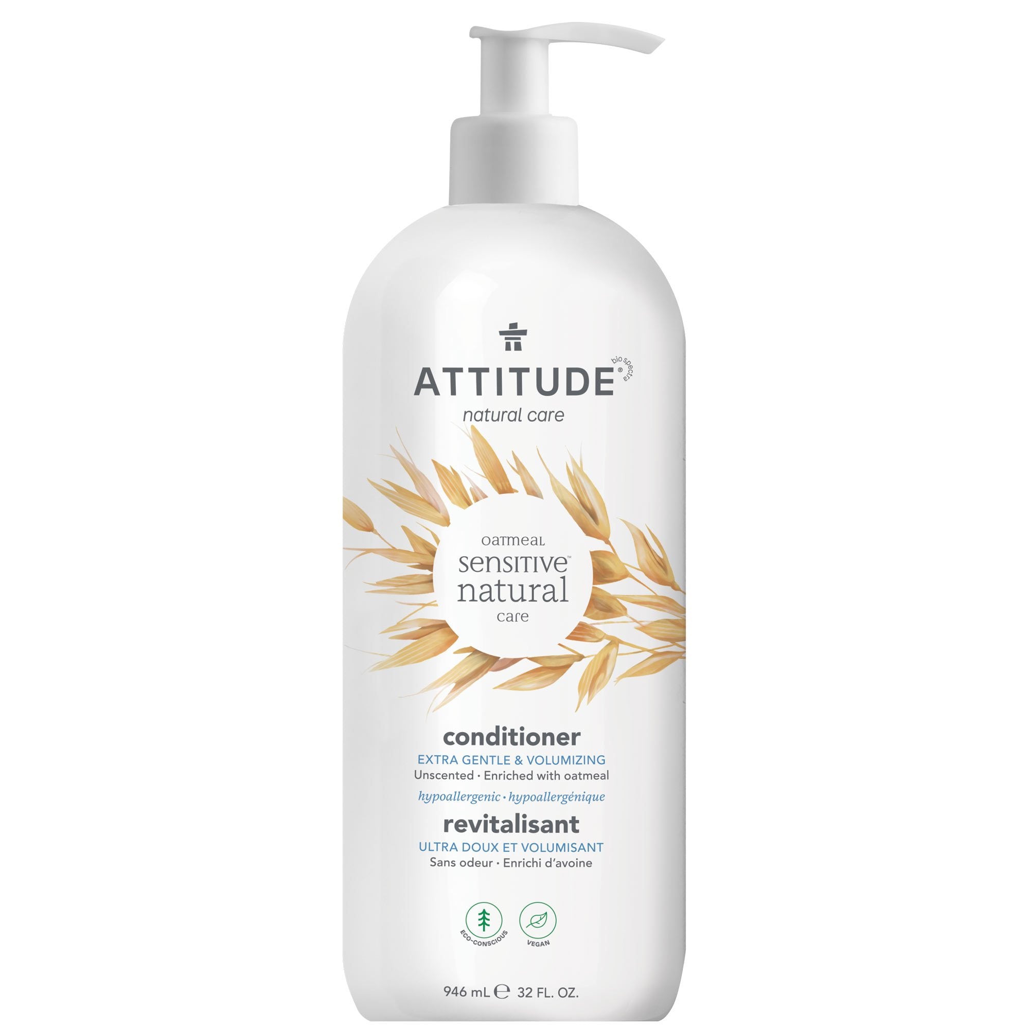 ATTITUDE Oatmeal sensitive natural care Conditioner Extra Gentle & Volumizing Unscented 32 FL. OZ. _en?_main? 32 FL. OZ.