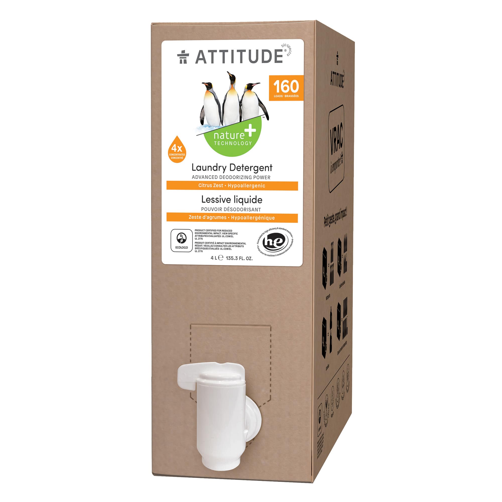 ATTITUDE Nature+ Eco refill Laundry Detergent Citrus Zest 82082-2_en?_main? Citrus Zest / Eco-Refill 160 loads