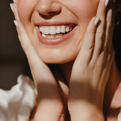 Close up of a woman's smile showing her teeth