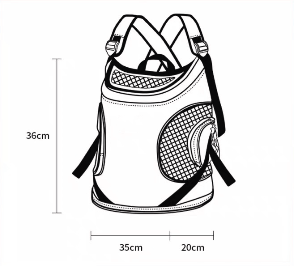 Pawsitivity's Front Chest Pet Carrier: Luxury Support Pet Backpack, crafted with waterproof Oxford fabric, reinforced with a composite fiber board, and lined with high-density pearl cotton, our bag merges style with durability. The lightweight design and breathable mesh guarantee your pet travels in luxury.