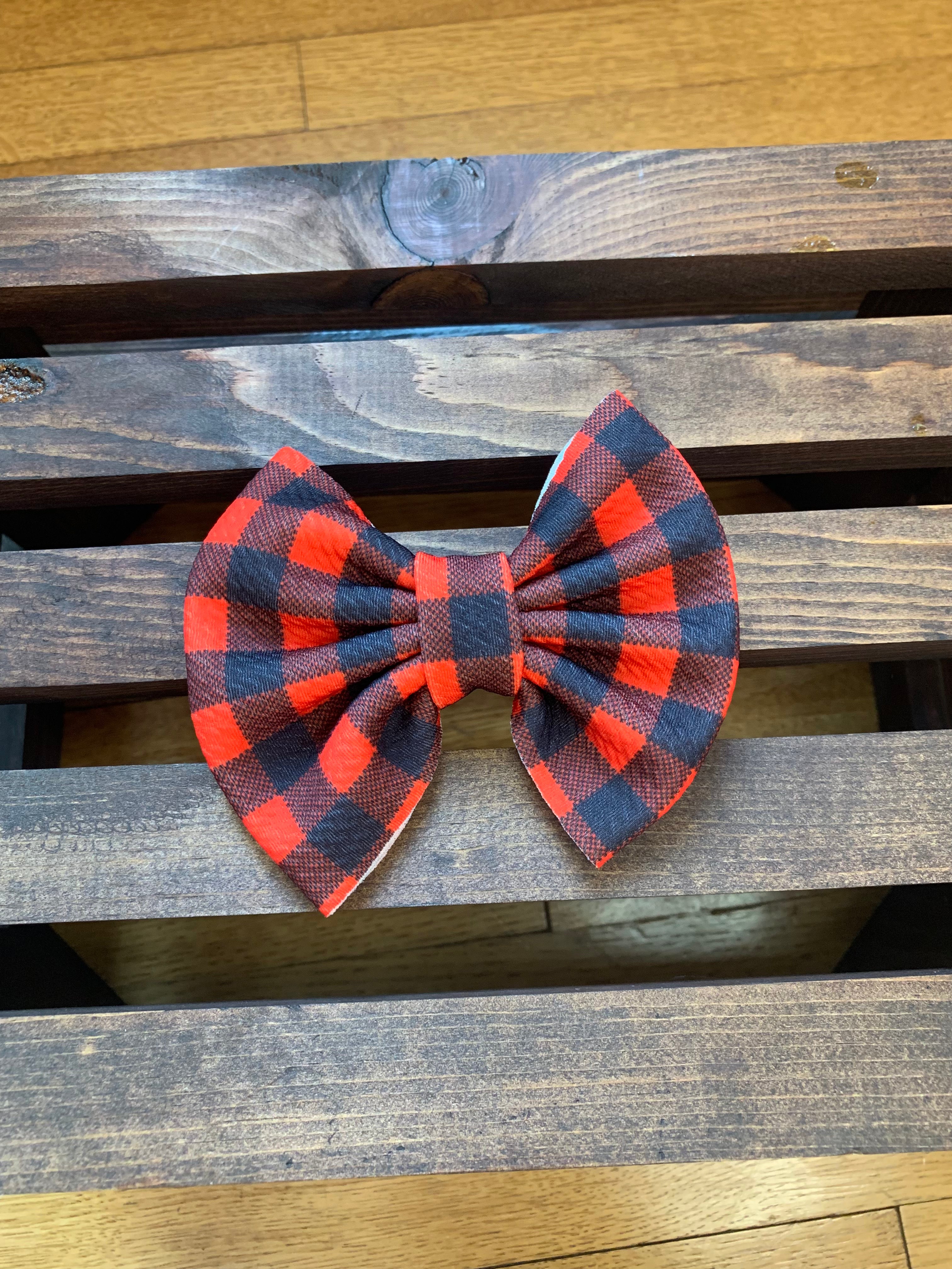 Buffalo Plaid Red Bow