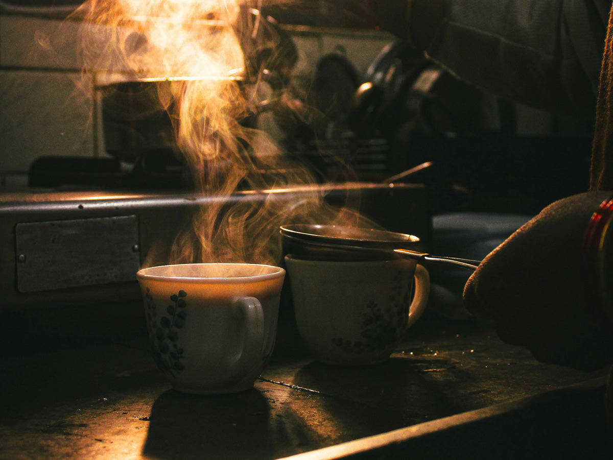 Brewing masala chai with spiced tea and milk