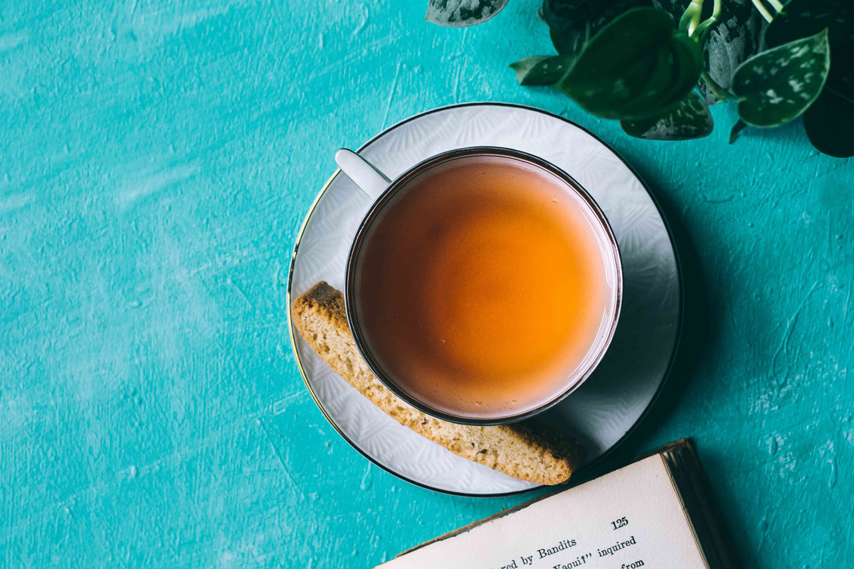 Fika with Scandinavian Swedish KOBBS tea, SÖRGÅRDSTE (Swedish Summerhouse) and biscotti