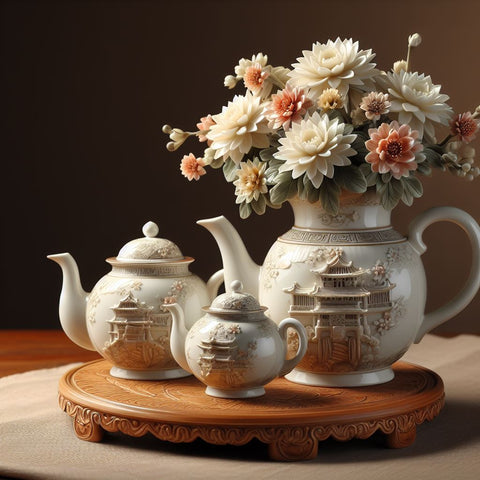 Kaffeekannen oder Teekanne dekorieren als Blumenvasen Natürliche Schönheit für Ihr Zuhause