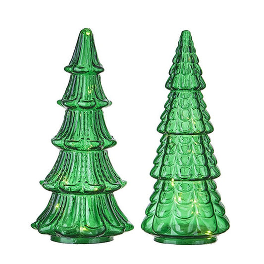 Raz Set of 3 Lighted Iridescent Glass Tree Christmas Decoration, Raz  Imports, raz Christmas, Christmas home decor