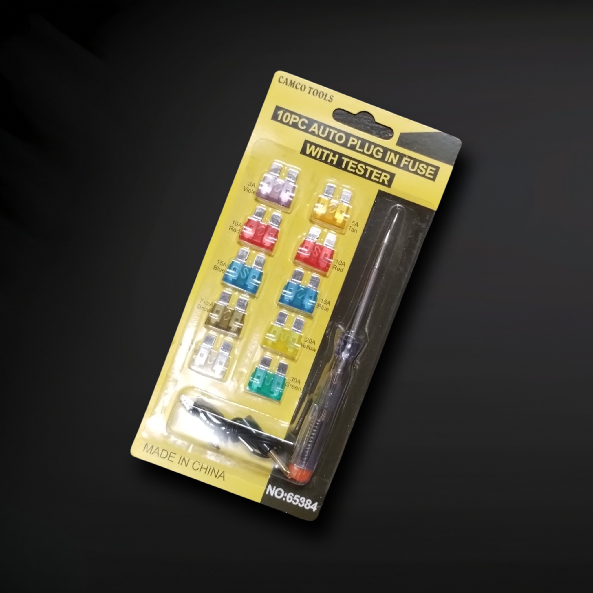 10-Piece Assorted Auto Fuses with Fuse Tester