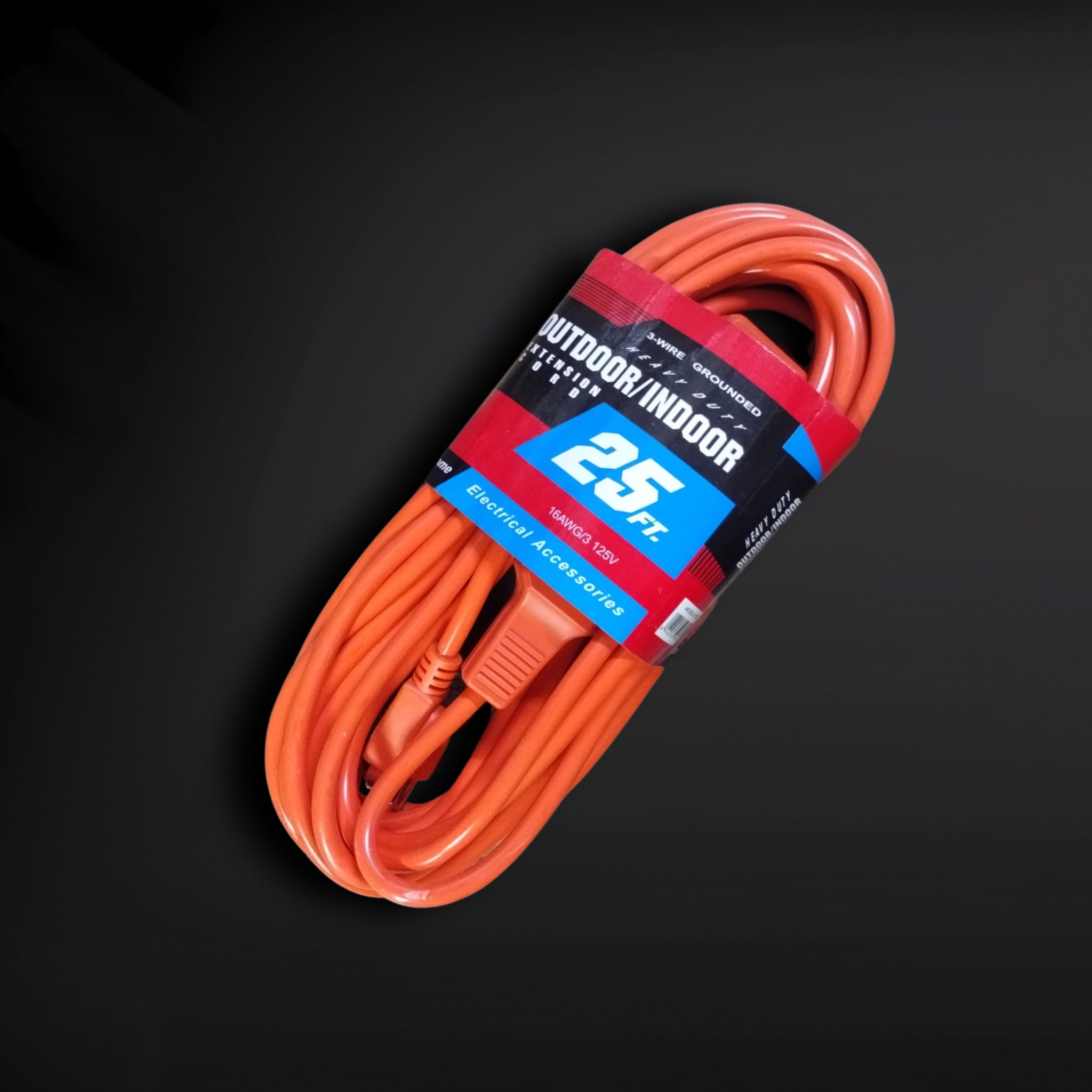 25-Foot Indoor/Outdoor Extension Cord - RED