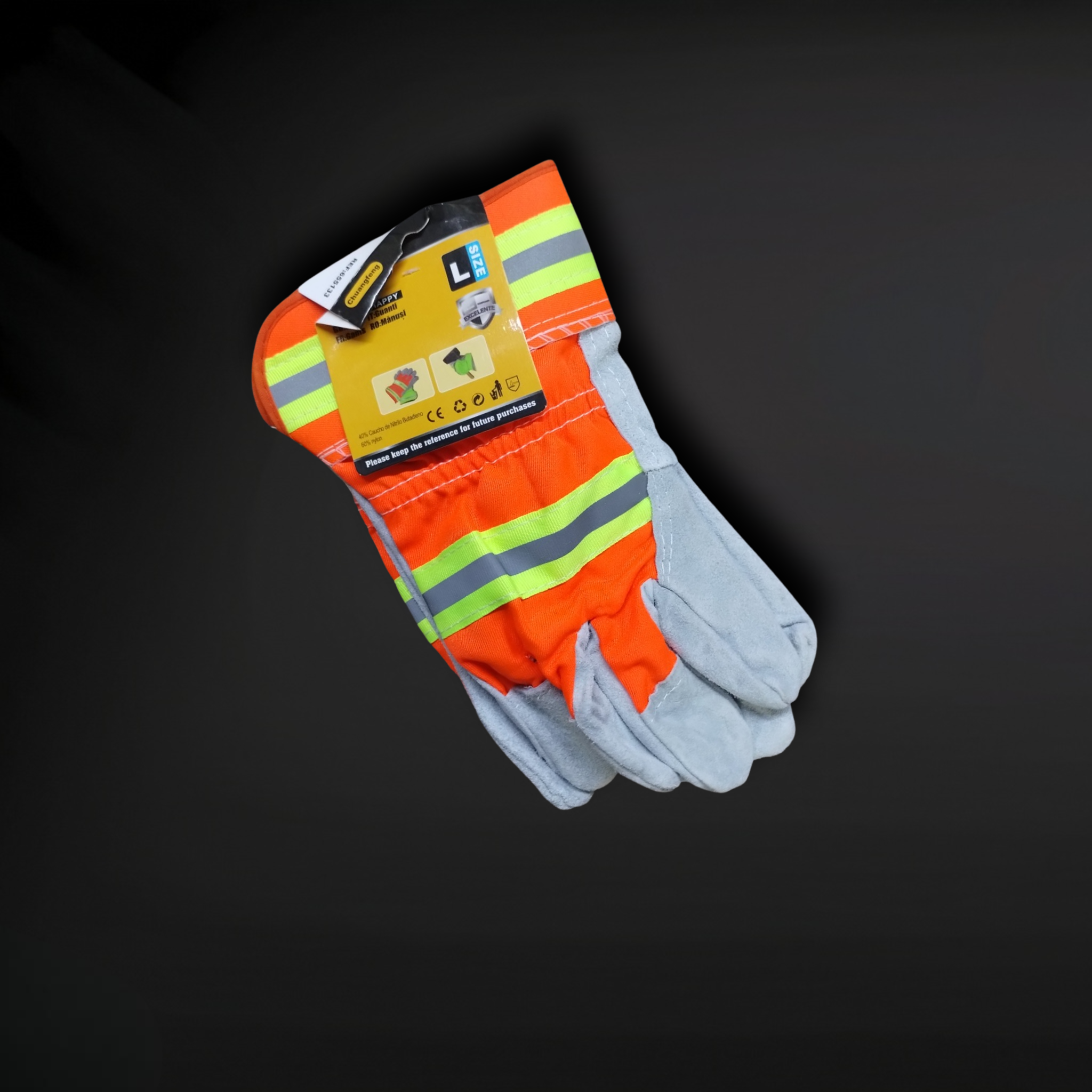 Reflective Tape Construction GLOVES (Yellow & Orange)