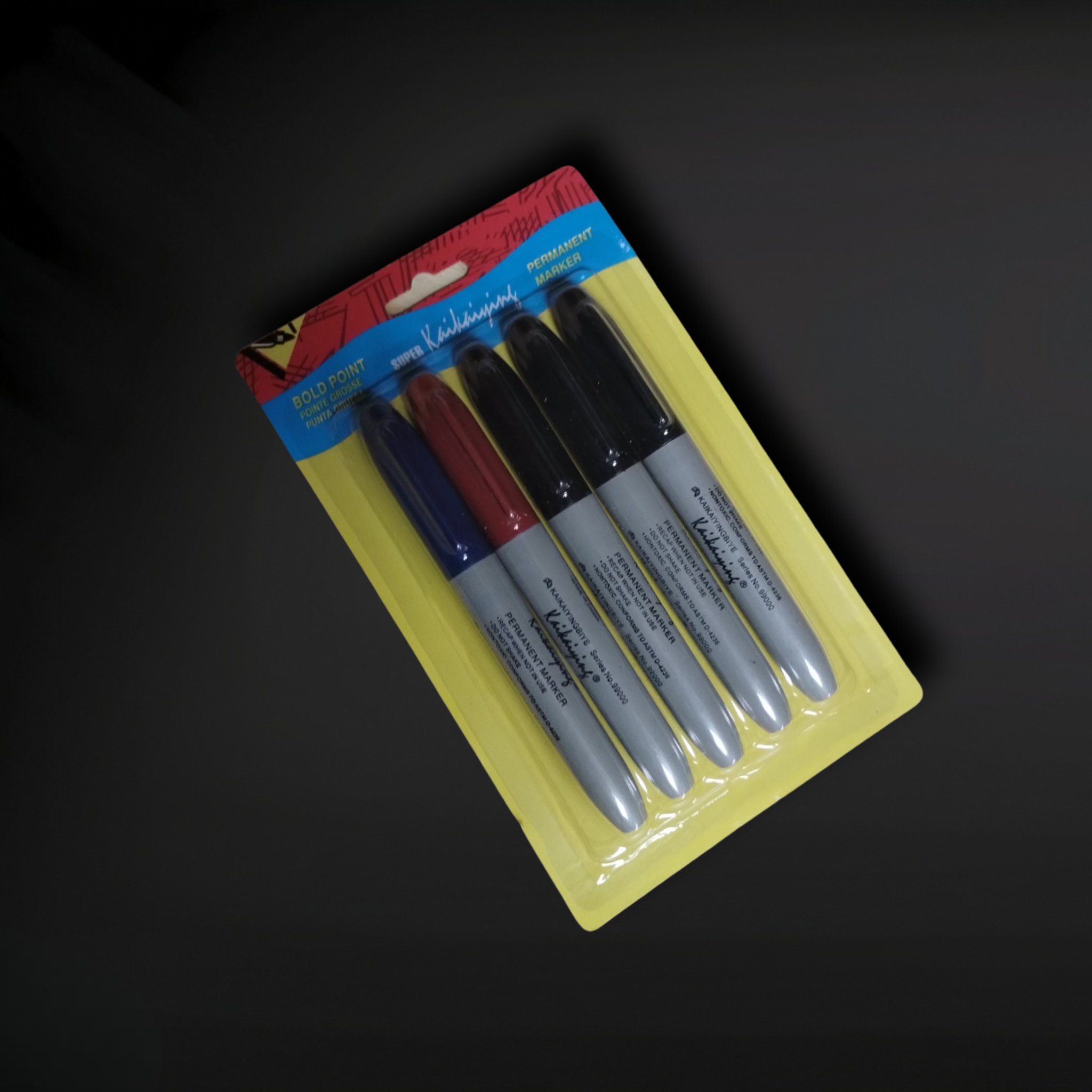 ''5-Piece Permanent Marker Set (Black, Blue, Red)''''''''''''''''''''''''''''''''''''''''''