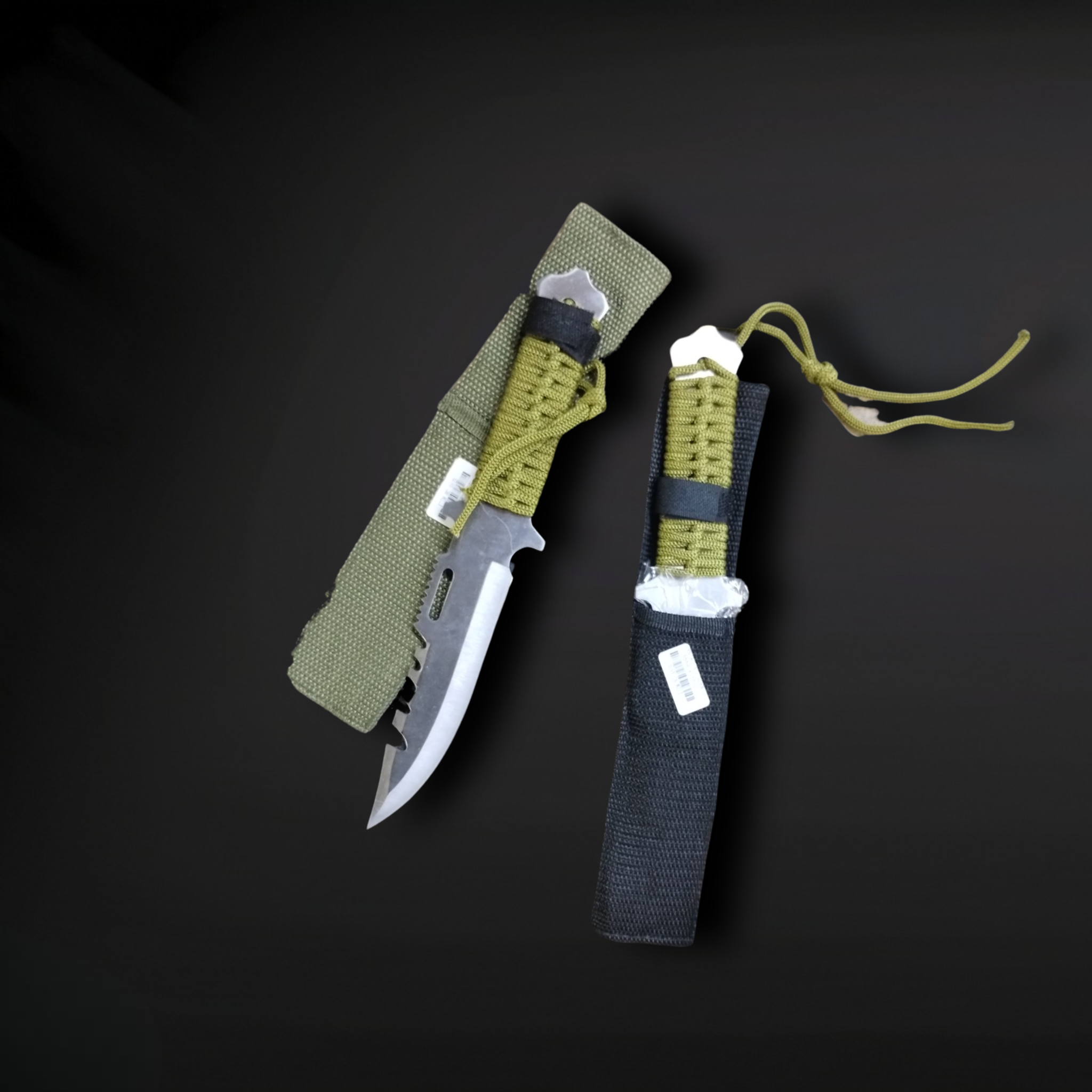 SURVIVAL KNIFE (Assorted Colors) with Rope Handle and Sheath