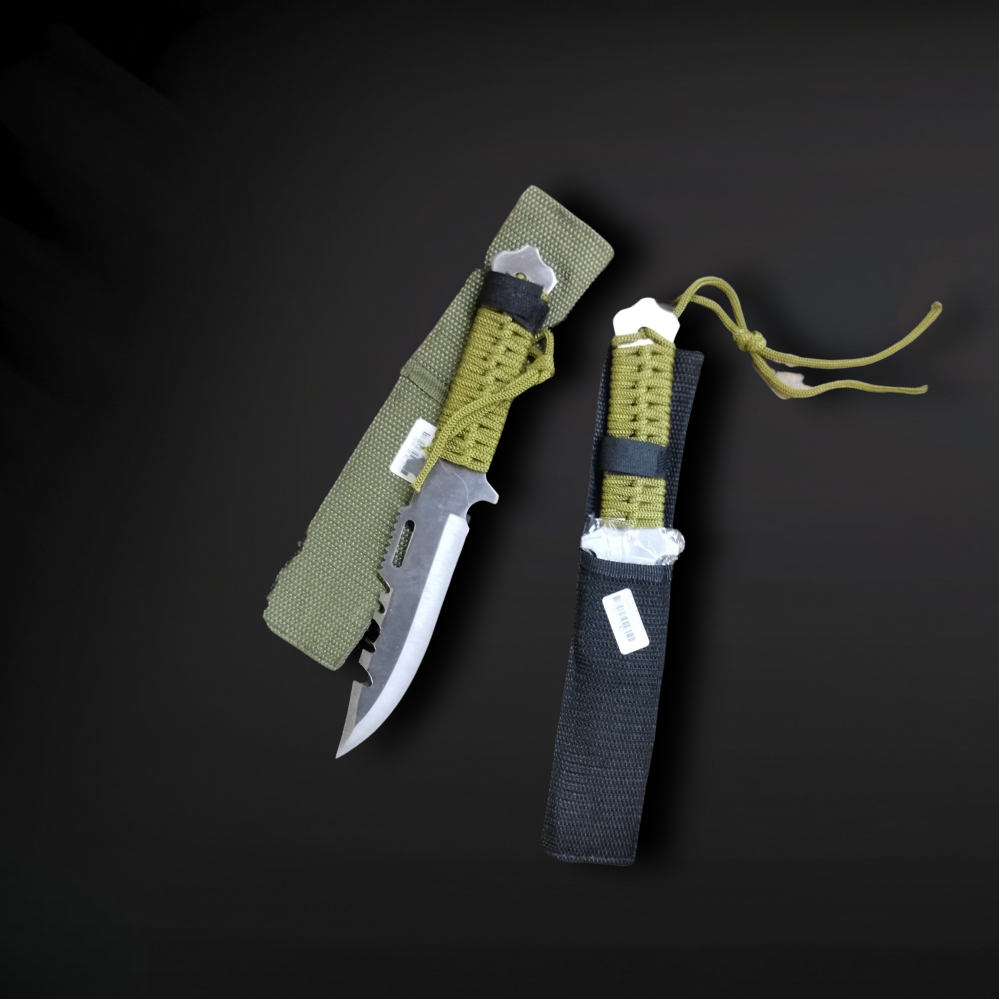 Survival Knife (Assorted Colors) with Rope Handle and Sheath