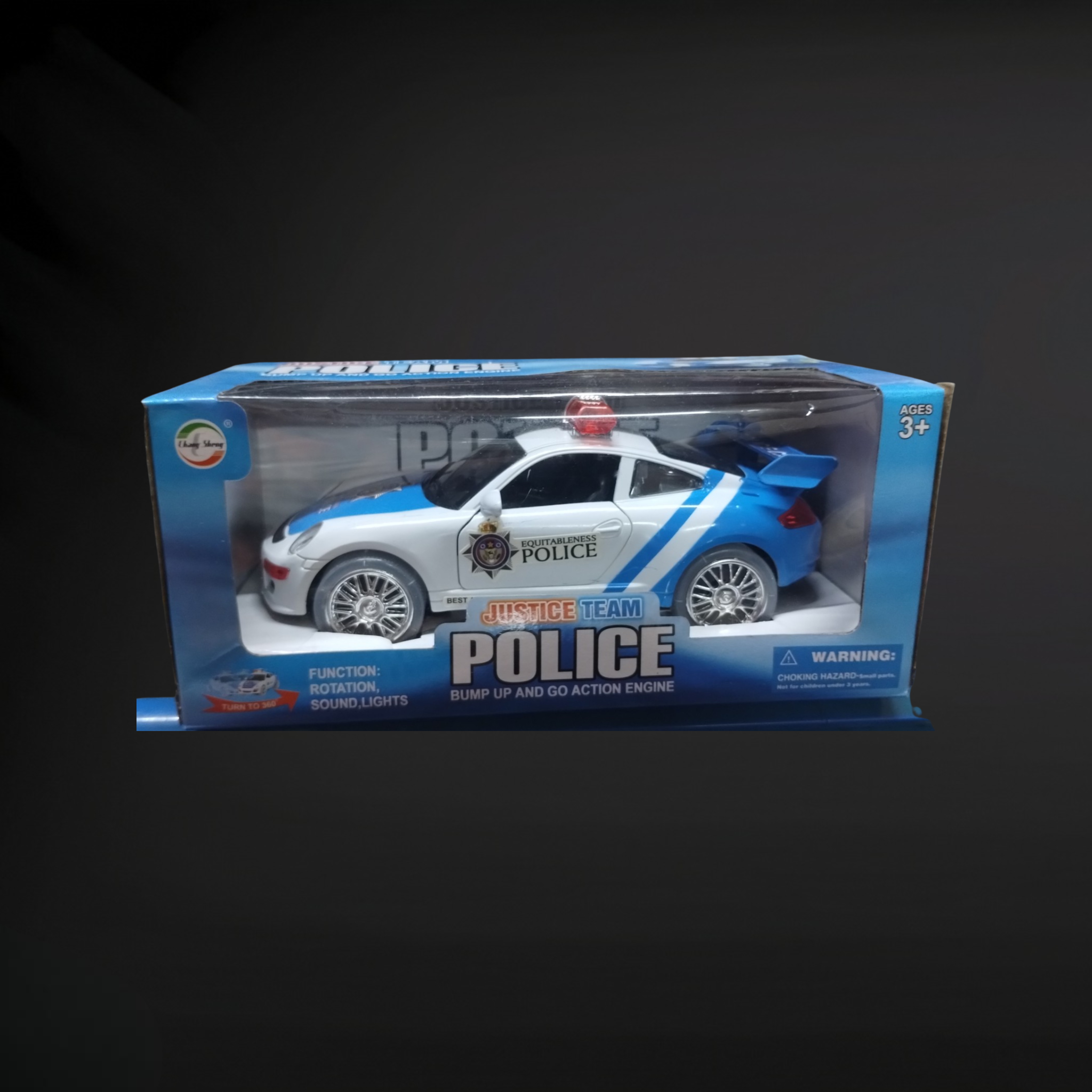 ''Bump Up Police CAR Toy MODEL - Lights, Movement, and Sound''