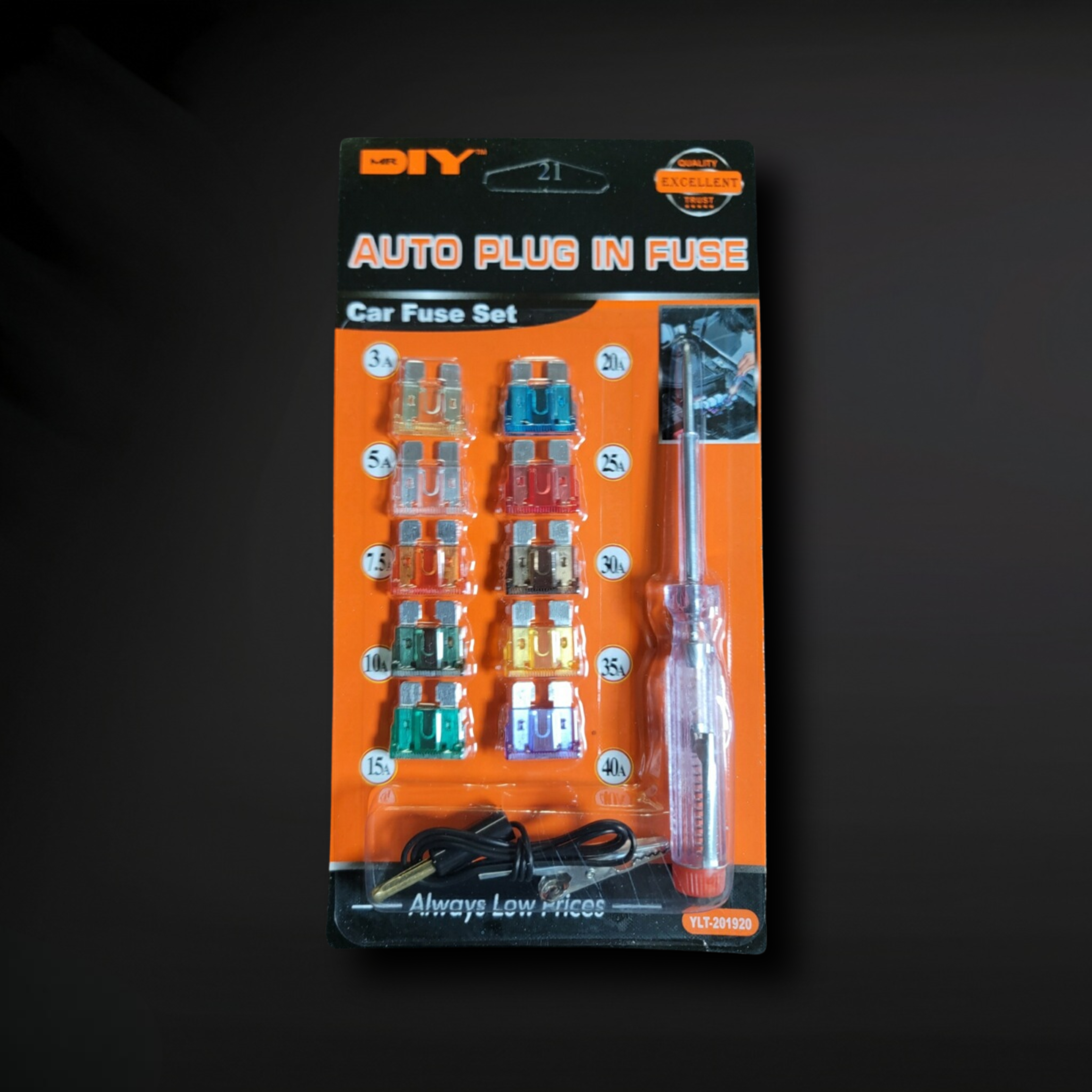 10-Piece Assorted Auto Fuses with Fuse Tester