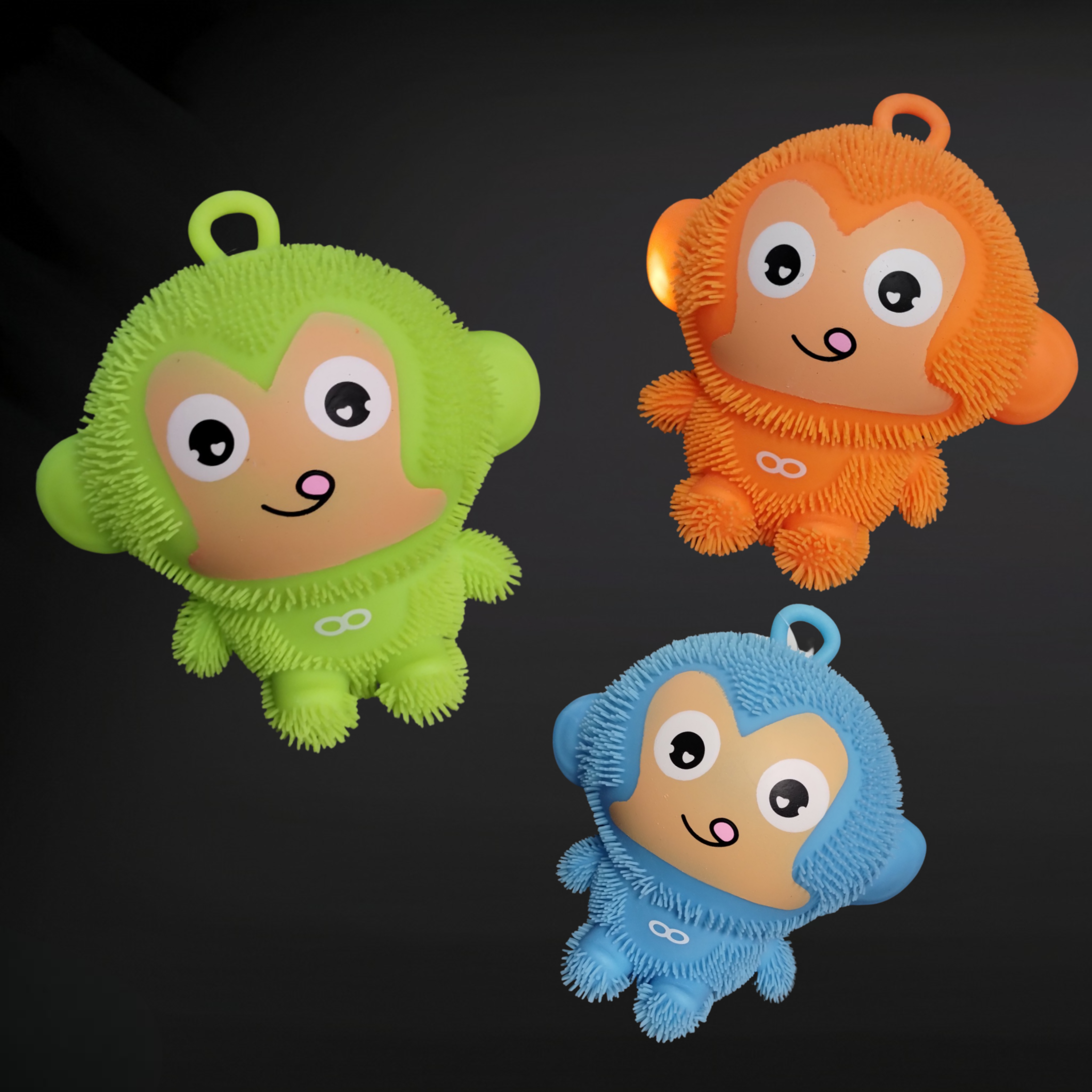 Light Up Puffer Monkey Toy Squishy Squeezey Sensory Squeeze Air Filled Balls - ASSORTED Colors