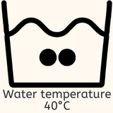 water temperature 40 degrees laundry symbol