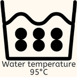 water temperature 95 degrees laundry symbol