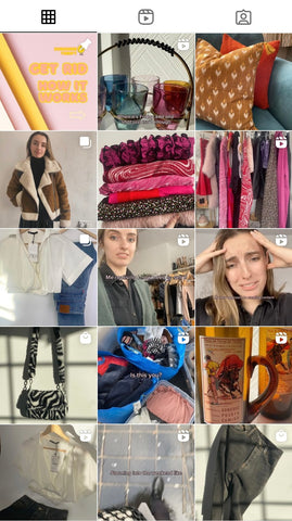 Screenshot of sunshine thrift's instagram grid