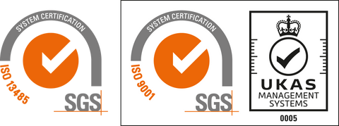 ISO13485 and ISO9001 accreditations