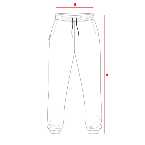 S.P.A. tracksuit bottoms technical diagram