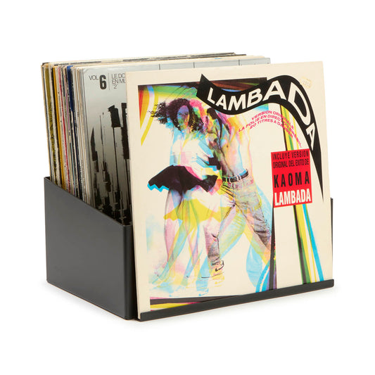 Soporte de vinilo para almacenamiento de discos de vinilo, paquete de 2 –  Soporte para discos de vinilo para almacenamiento de álbumes – Soporte