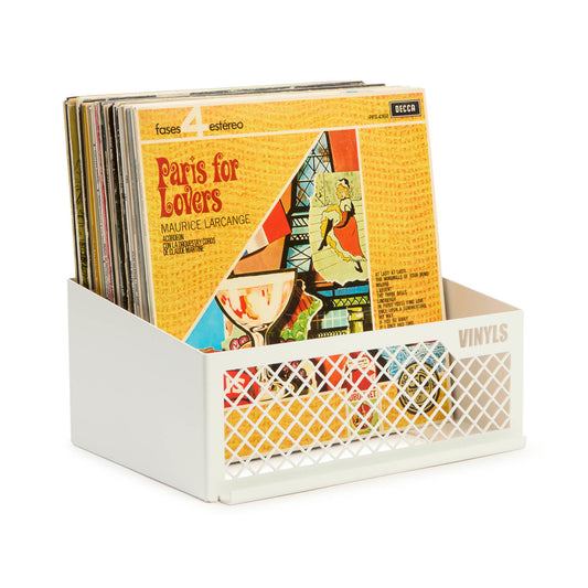 Caja para vinilos discos - Estilo vintage - Mueble de madera porta  almacenamiento - Organizador de almacenaje para guardar hasta 80 LPs -  Soporte vinilos - Marrón Oscuro : : Electrónica