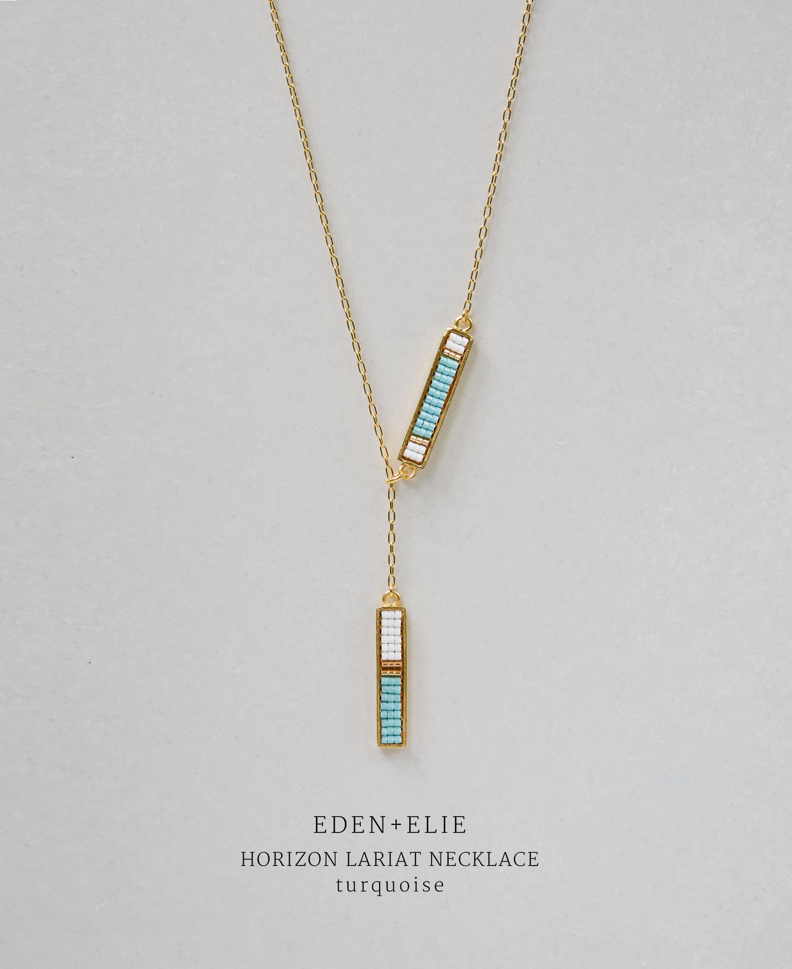 Eden + Elie Horizon Lariat Necklace - Mint Green