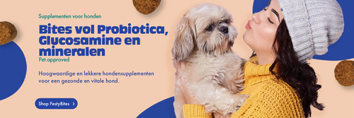 FestyBites de beste Probiotica, Glucosamine, MSM hondensupplementen tegen jeuk, tegen artrose, tegen dunne ontlasting