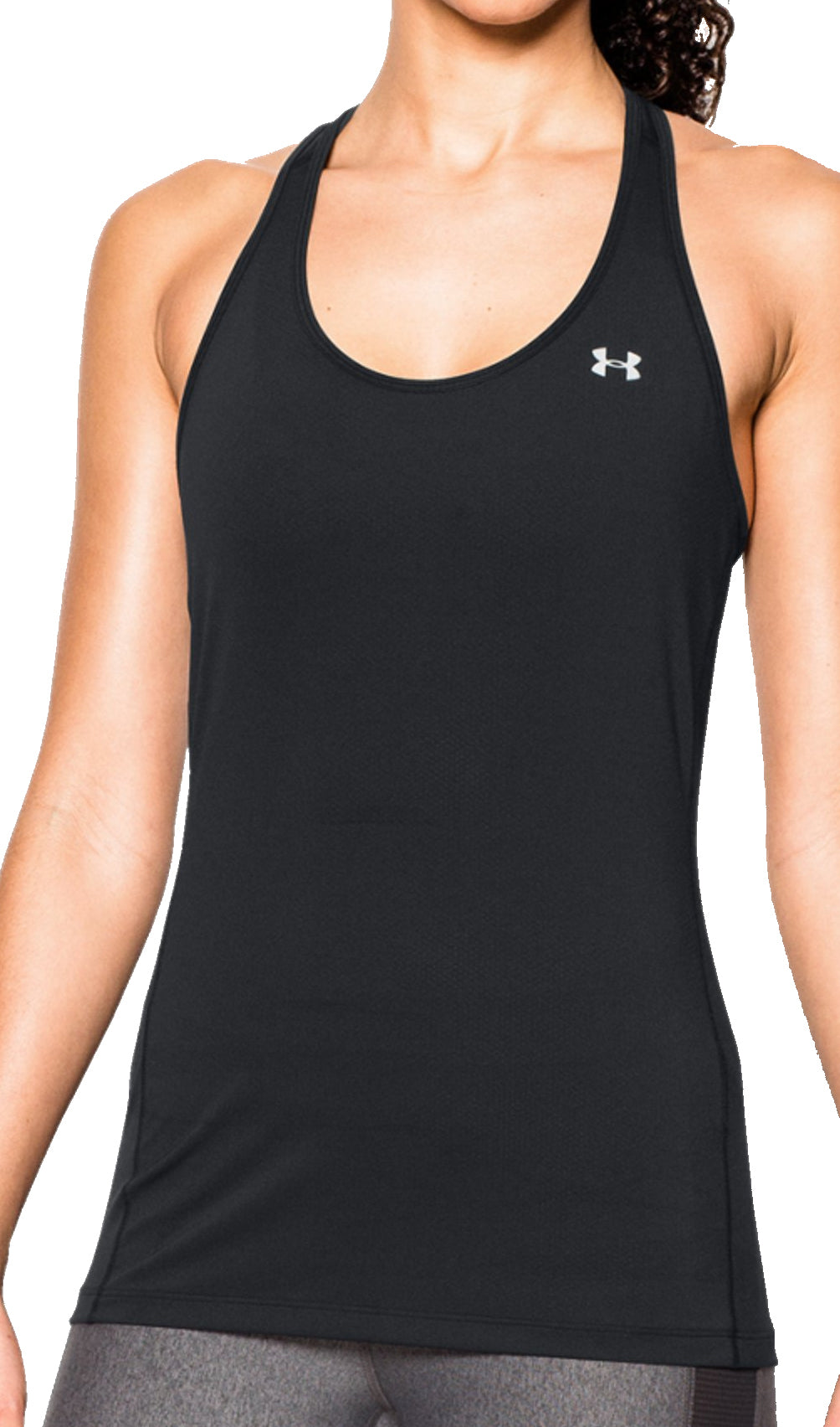 Under Armour Women's UA HeatGear Armour Racer Tank Top - Black/Metalli ...