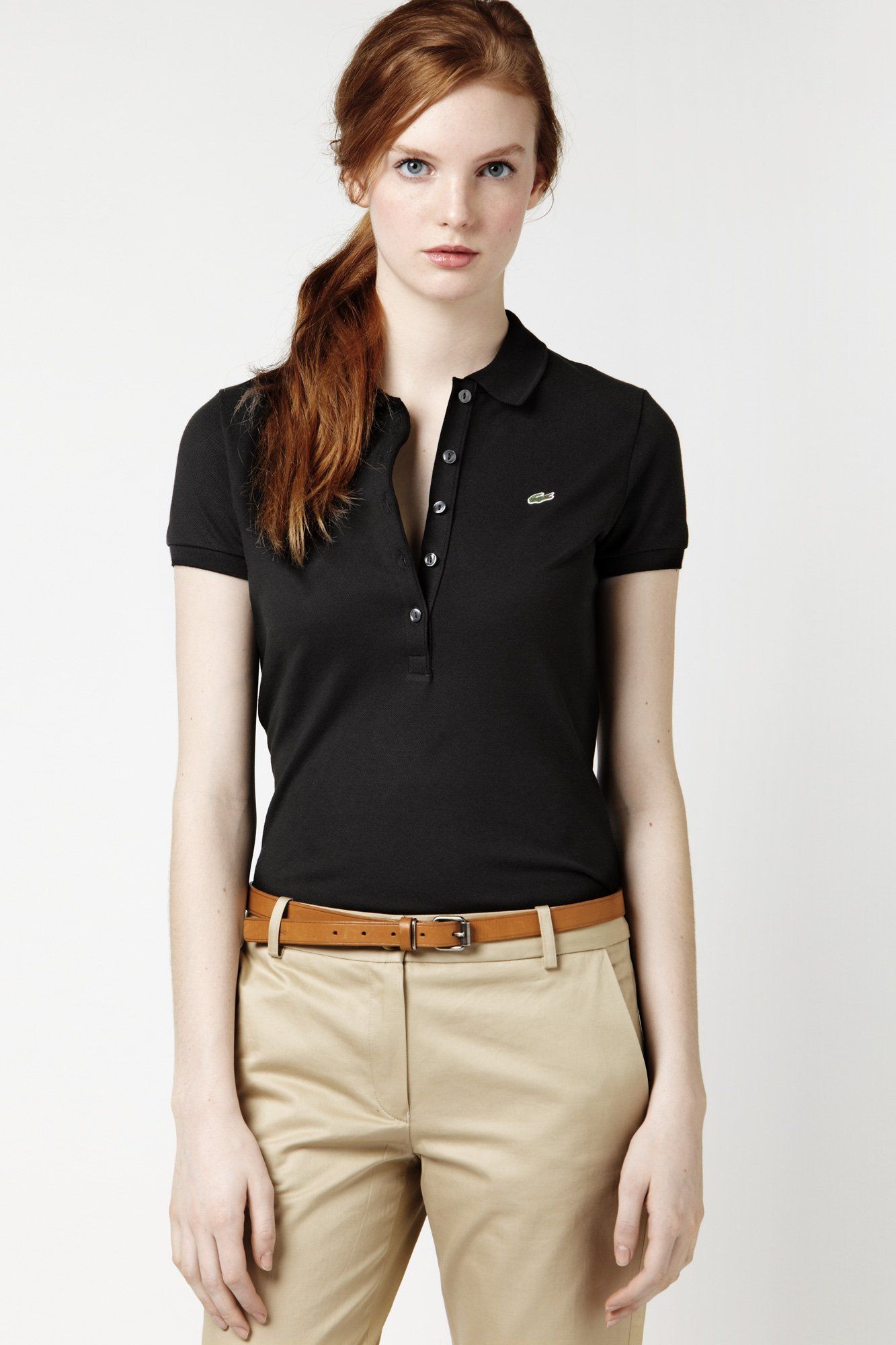 lacoste women's slim fit polo