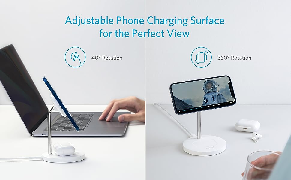 PowerWave Magnetic Wireless Charger Charging Stand Lite A2543 Adjustable Phone Charging Surface