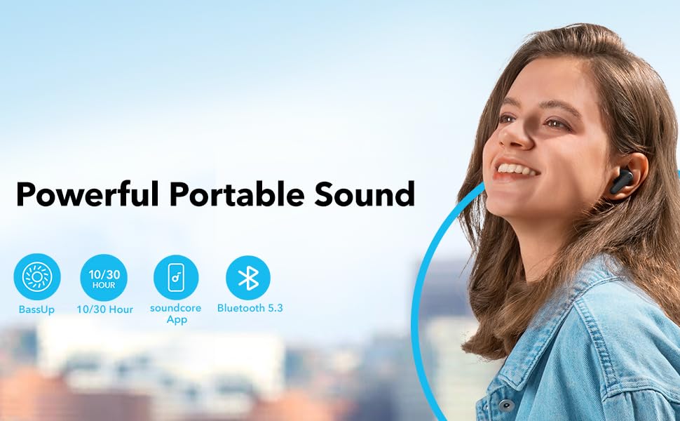 Soundcore R50i Bluetooth Earbuds A3949 Power Portable Sound