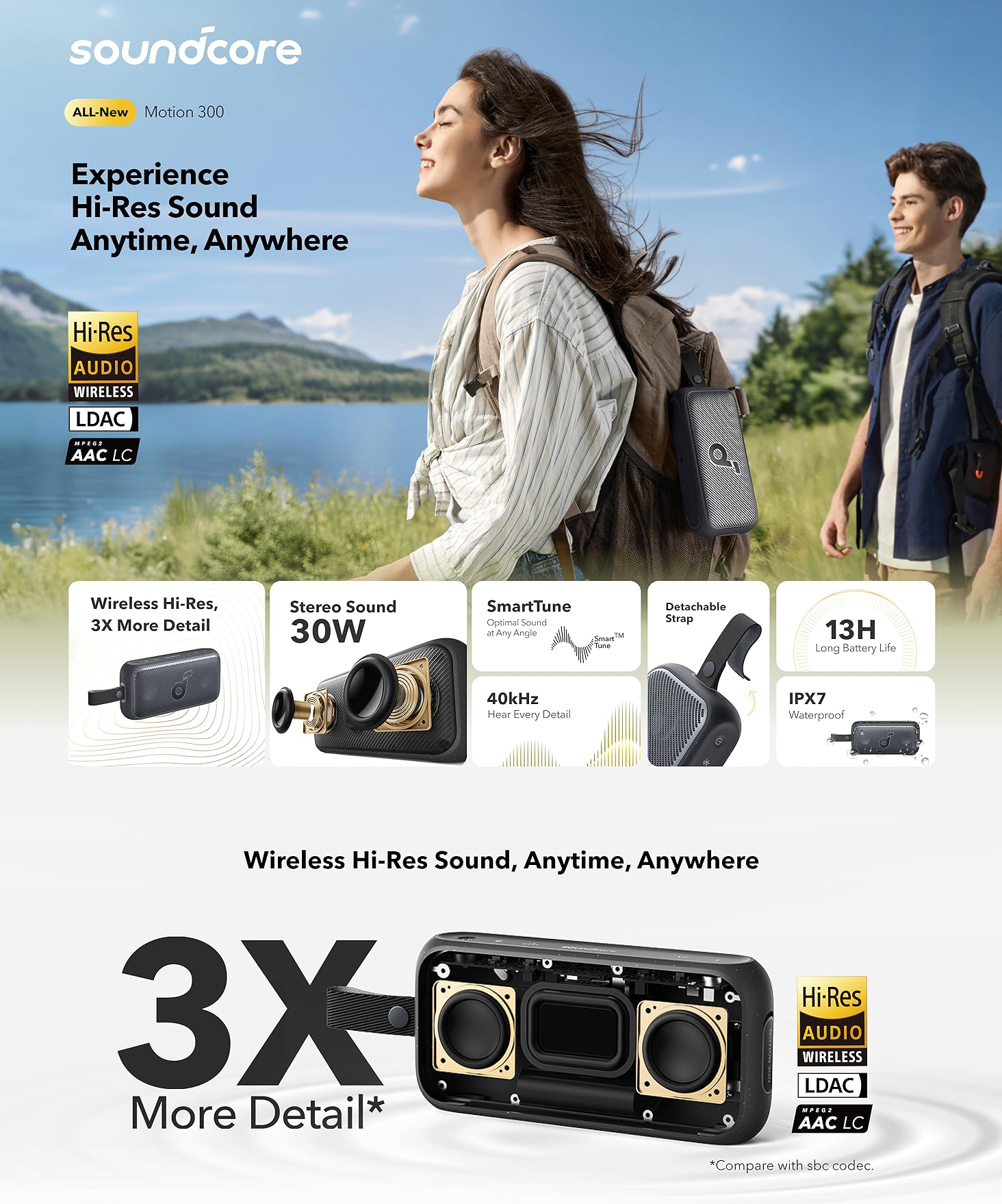 Soundcore Motion 300 Wireless speaker A3135 Hi-Res Sound